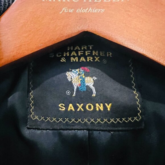 Vintage Hart Schaffner Marx Wallachs Wool Overcoat Herringbone Coat 38 R Medium - Picture 2 of 16